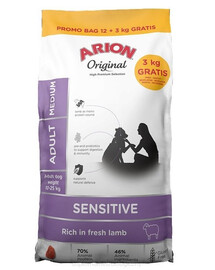 ARION Original Sensitive Adult Medium Lamb Rice 15 kg (12 + 3 kg zadarmo)