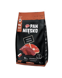 PAN MIĘSKO Hovädzie s jeleňom pre mačky - čipsy M 5 kg