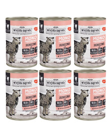 WIEJSKA ZAGRODA Monobiałková Jahňacina mokrá krmivo pre mačky 6x400 g