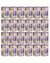 WIEJSKA ZAGRODA Kurčak s kačkou 24x400 g mokrá strava pre dospelé mačky