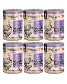 WIEJSKA ZAGRODA Kurčak s kačkou 6x400 g mokrá strava pre dospelé mačky