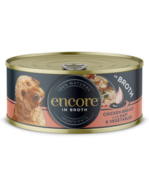 ENCORE Dog Chicken Breast with Ham and Vegetables in Broth kurča s šunkou a zeleninou v vývare 156 g