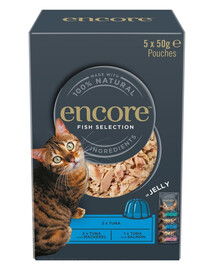 ENCORE Cat Fish Selection in Jelly Multipak 5x50 g mix príchutí rýb v želé