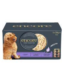 ENCORE Dog Finest Selection in Broth Multipak 5x156 g mix chutí s kuracím mäsom vo vývare