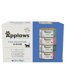APPLAWS Cat Adult Fish Selection Multipak in Broth 24x70 g mix príchutí rýb v vývare