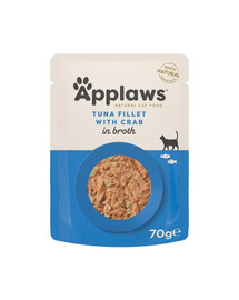 APPLAWS krmivo pre dospelé mačky s tuniakom a krabom vo vývare 70 g