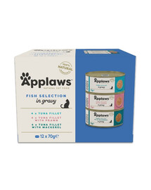 APPLAWS Cat Adult Fish Selection Multibalenie v omáčke 12x70 g mix chutí s rybou v omáčke