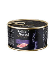 DOLINA NOTECI Prémiové mokré krmivo pre mačky s vysokým obsahom králika 185 g