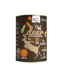 SYTA MICHA Chef Monoprotein Jelen s zeleninou 400 g mokrá strava pre psov