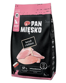 PAN MIĘSKO Kurča s králikom pre mačiatka chrumkavé XS 5 kg