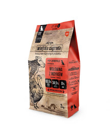 WIEJSKA ZAGRODA Hovädzina s morčacím krmivom pre psov chrumkavé L 2 kg