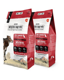 WIEJSKA ZAGRODA Monoproteínové hovädzie chipsy pre psov M/L 2x6 kg