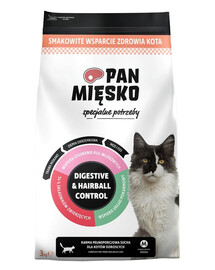 PAN MIĘSKO Digestive & Hairball Control pre mačky 3 kg