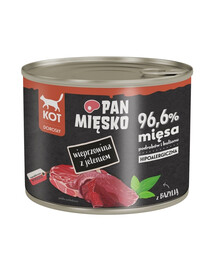 PAN MIĘSKO Mokré krmivo pre mačky s bravčovým mäsom a jeleňom 200 g
