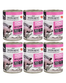WIEJSKA ZAGRODA Mokré krmivo pre psov s bravčovým monoproteínom 6x400 g