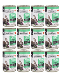 WIEJSKA ZAGRODA Mokré krmivo pre psov Rural Farm Monoprotein Rabbit 12x400 g