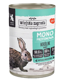 WIEJSKA ZAGRODA Monoproteínové mokré krmivo pre mačiatka s príchuťou králika 400 g