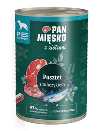 PAN MIĘSKO Tuniaková paštéta pre psov s bylinkami 400 g