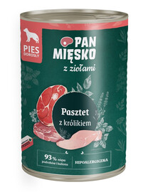 PAN MIĘSKO s bylinkami Králičia paštéta pre psov 400 g