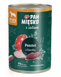PAN MIĘSKO s bylinkami Kačacia paštéta pre psov 400 g