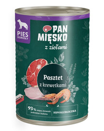 PAN MIĘSKO s bylinkami Paštéta s krevetami pre psov 400 g