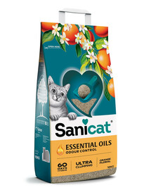 SANICAT Essential Oils Orange floral 10 kg bentonitová podstielka s kvetinovou vôňou