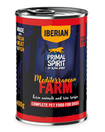 PRIMAL SPIRIT Iberian Mediterranean Farm krmivo pre psov 400 g