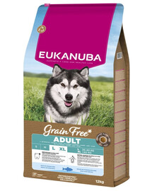 EUKANUBA Grain Free Adult Large Ocean Fish 12 kg Krmivo pre dospelých psov veľkých plemien s rybou