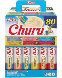 INABA Cat Churu Tuna Recipe 80x14g mix krémových pochúťok s tuniakom pre mačky