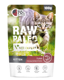 RAW PALEO Monoprotein Kitten Tuna 100 g pre kocúrikov s tuniakom