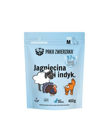 PAKA ZWIERZAKA granule Jahňacina a moriak pre mačky M 400 g