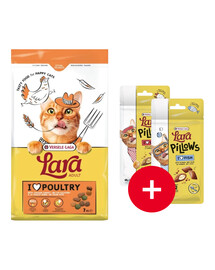 VERSELE-LAGA Lara Adult Turkey and Chicken 7 kg s morčacím a kuracím mäsom pre mačky + 2 maškrty ZADARMO