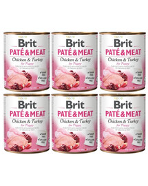 BRIT Pate&Meat puppy 6x800 g pasztet dla szczeniąt