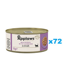 APPLAWS Cat Adult Mackerel with Sardine in Broth makrela i sardynka w bulionie 72x70 g