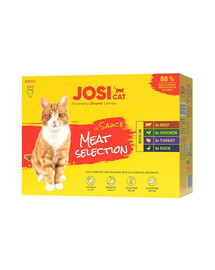 JOSERA JosiCat Multipack Meat Selection in Sauce 12x85 g mäsové príchute v omáčke pre mačky