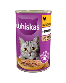 Adult puszka 400 g - mokra karma pełnoporcjowa dla dorosłych kotów, kawałki z kurczakiem w galaretce