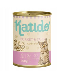 KATIDO Adult Cat Turkey and Duck 400 g morčacie a kačacie s lososovým olejom pre mačky