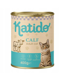 KATIDO Adult Cat Veal 400 g teľacina s lososovým olejom pre mačky