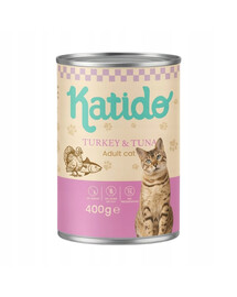 KATIDO Adult Cat Turkey and Tuna 400 g morčacie a tuniakové s lososovým olejom pre mačky