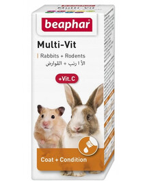 BEAPHAR Multi-Vit + Vit.C vitamínový prípravok pre králiky a hlodavce 20 ml