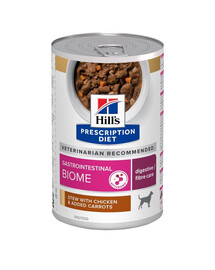 HILL'S Prescription Diet Canine Gastrointestinal Biome Digestive Care Stew s kuracím mäsom a mrkvou 12x354 g v konzerve
