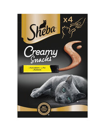 SHEBA Creamy Snacks krémový pamlsek pro kočky s kuřecím masem 4x12g