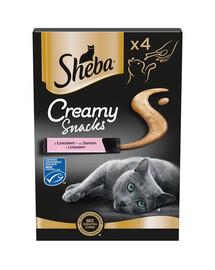 SHEBA Creamy Snacks krémový pamlsek pro kočky s lososem 4x12g