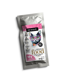 DR MALOU Lyofilizované Kurča s kuracími srdcami 10 g suché krmivo pre mačky