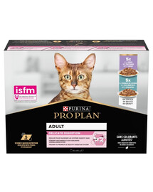 PURINA PRO PLAN Delicate Digestion s morčacím mäsom a morskými rybami v omáčke Viacbalenie 10x85g mokré krmivo pre mačky s citlivým tráviacim systémom