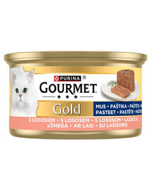 GOURMET Gold Mus s lososom 85g mokrá strava pre mačky