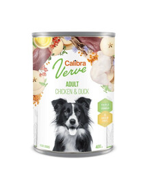 CALIBRA Dog Verve GF Adult Chicken & Duck 400 g bezobilné mokré krmivo s kuracím a kačacím mäsom pre psov
