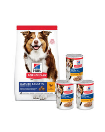 HILL'S Science Plan Canine Mature Adult Chicken New 14 kg + 3 konzervy ZADARMO