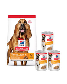 HILL'S Science Plan 7+ Dog Mature Light Medium Chicken 14 kg + 3 konzervy ZADARMO