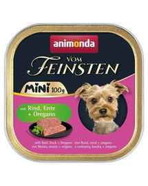 ANIMONDA Vom Feinsten Mini s hovädzím, kačacím mäsom a oreganom 100g mokré krmivo pre psy malých plemien